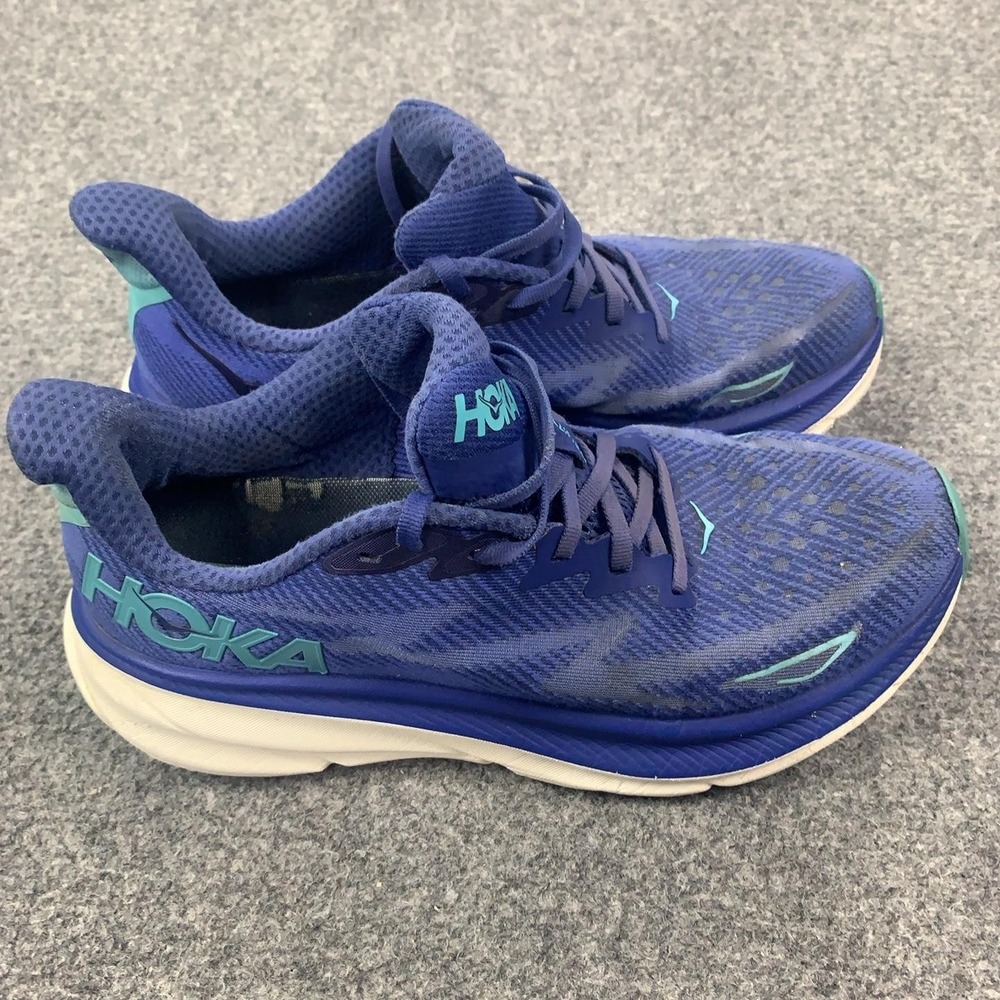 Hoka One One Clifton 9 Shoes Womens Size 9 Blue Running Sneakers 1127896 BBES